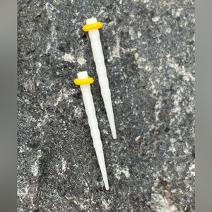 Straight ear-post with rubber backer